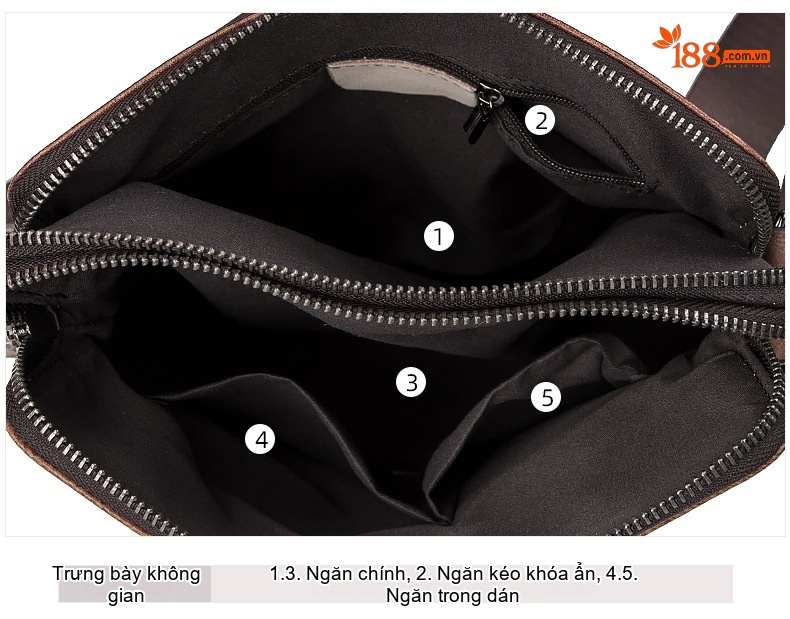 Túi Đeo Vai Nam Da Bò Dáng Đứng Túi Đựng Ipad Màu Nâu, Xanh Dương chi tiết 22