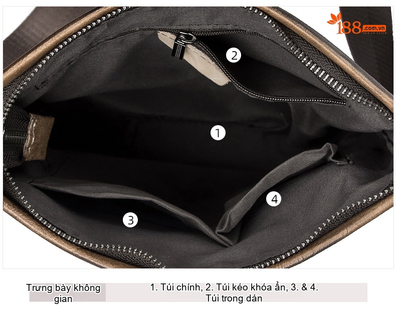 Túi Đeo Vai Nam Da Bò Dáng Messenger Vintage Công Sở Màu Nâu, Xanh Dương chi tiết 21