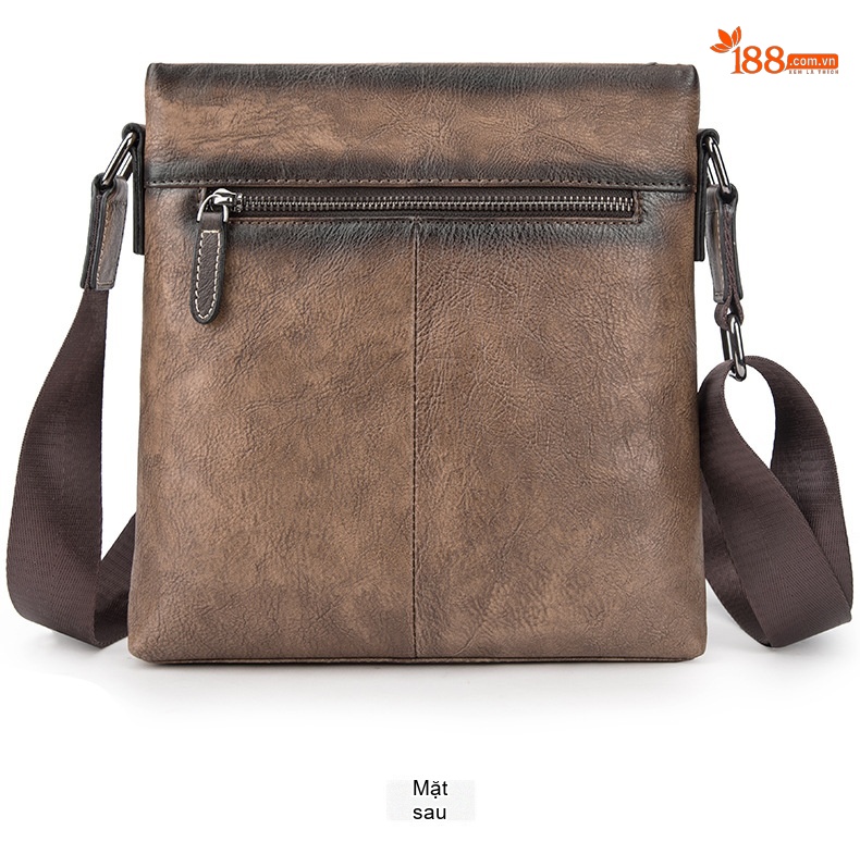 Túi Đeo Vai Nam Da Bò Dáng Messenger Vintage Công Sở Màu Nâu, Xanh Dương chi tiết 9