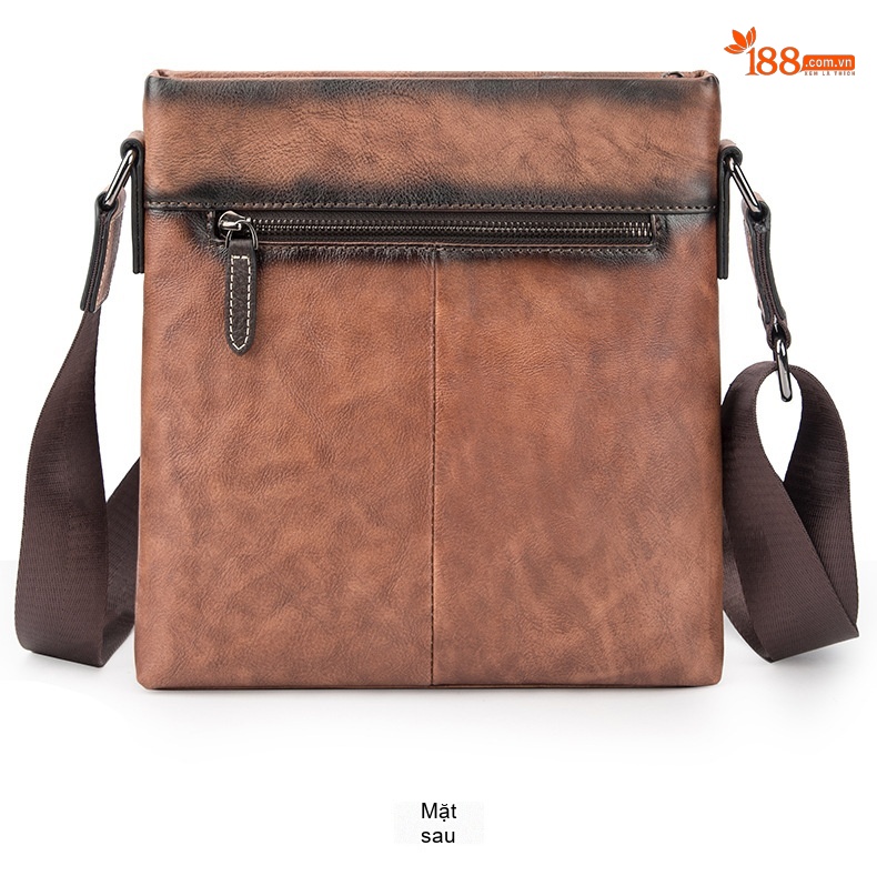 Túi Đeo Vai Nam Da Bò Dáng Messenger Vintage Công Sở Màu Nâu, Xanh Dương chi tiết 13