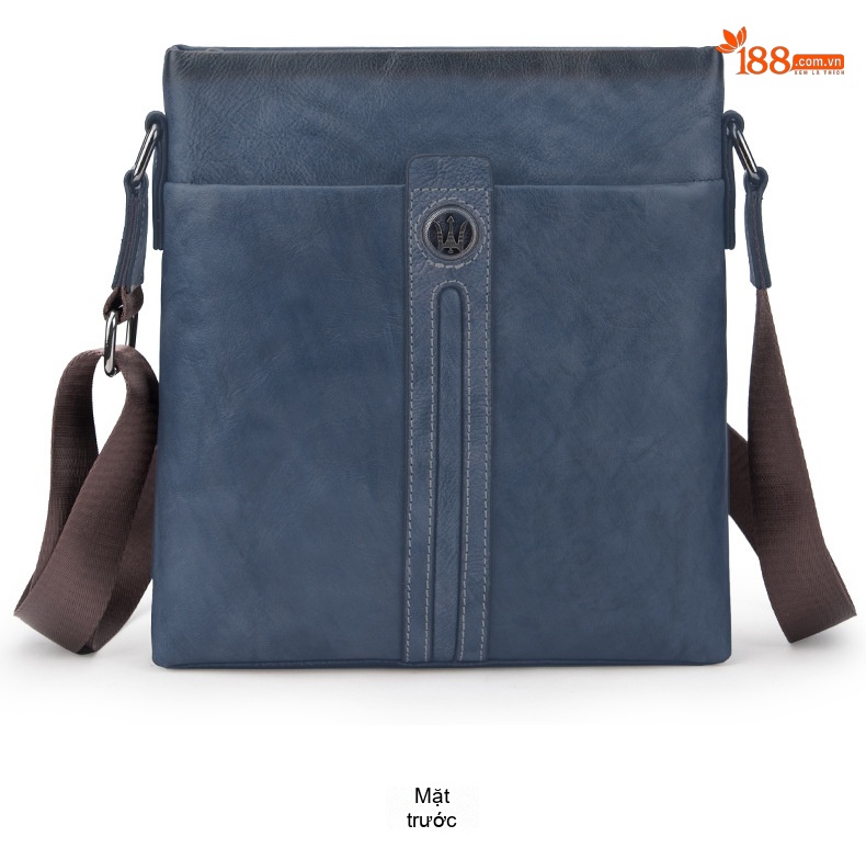 Túi Đeo Vai Nam Da Bò Dáng Messenger Vintage Công Sở Màu Nâu, Xanh Dương chi tiết 14