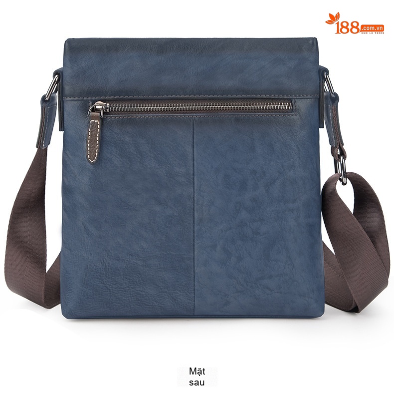 Túi Đeo Vai Nam Da Bò Dáng Messenger Vintage Công Sở Màu Nâu, Xanh Dương chi tiết 15