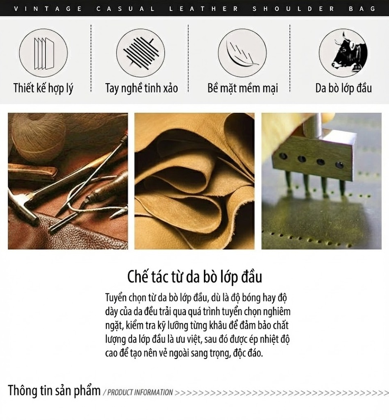 Túi Đeo Vai Nam Da Bò Dung Tích Lớn Hình Vuông Ngang Đeo Chéo Thường Ngày Đựng Laptop Màu Xanh Olive chi tiết 26