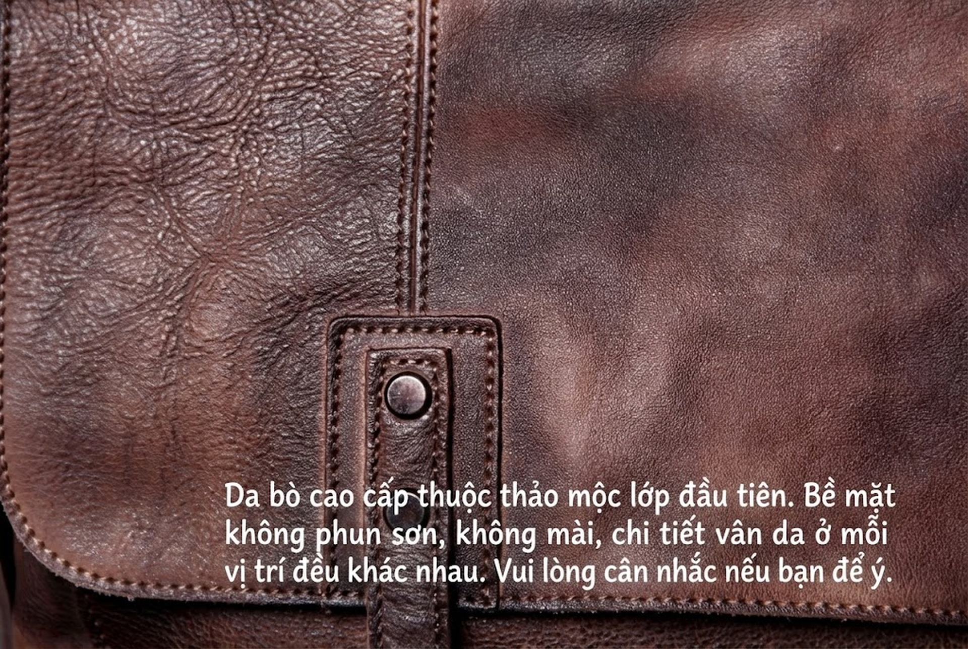 Túi Đeo Vai Nam Da Bò Nguyên Miếng Phong Cách Retro Màu Nâu chi tiết 16