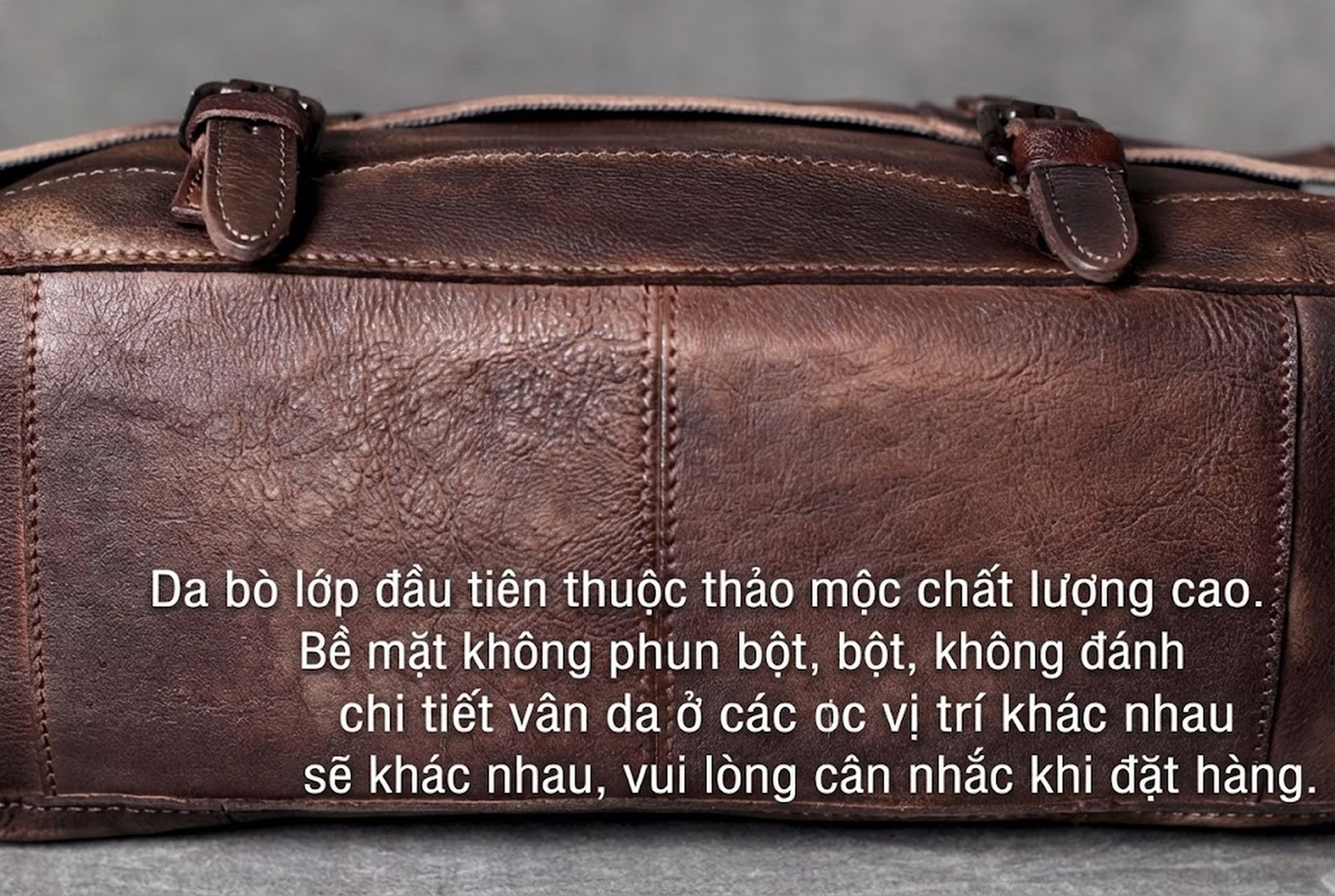 Túi Đeo Vai Nam Da Bò Nguyên Miếng Phong Cách Retro Màu Nâu chi tiết 22