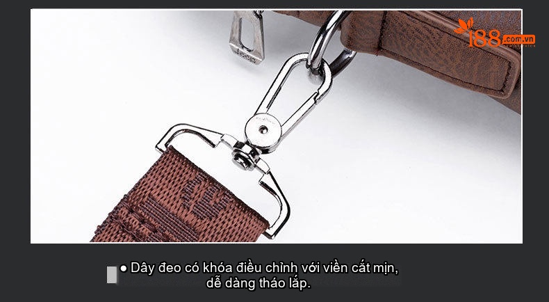 Túi Đeo Vai Nam Da Bóng Đựng Laptop, Túi Xách Công Sở, Túi Xách Tay Màu Đen, Nâu chi tiết 45