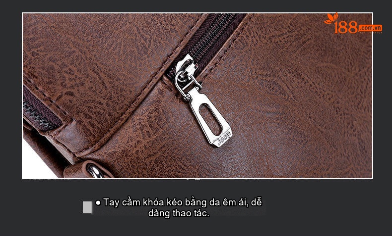 Túi Đeo Vai Nam Da Bóng Đựng Laptop, Túi Xách Công Sở, Túi Xách Tay Màu Đen, Nâu chi tiết 46