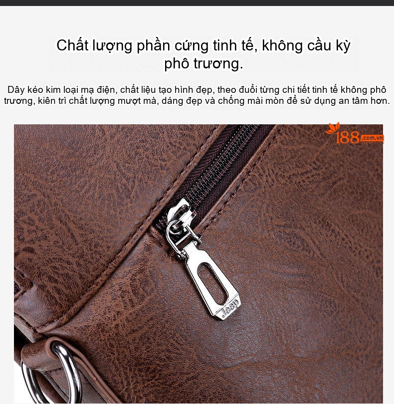 Túi Đeo Vai Nam Da Bóng Đựng Laptop, Túi Xách Công Sở, Túi Xách Tay Màu Đen, Nâu chi tiết 10
