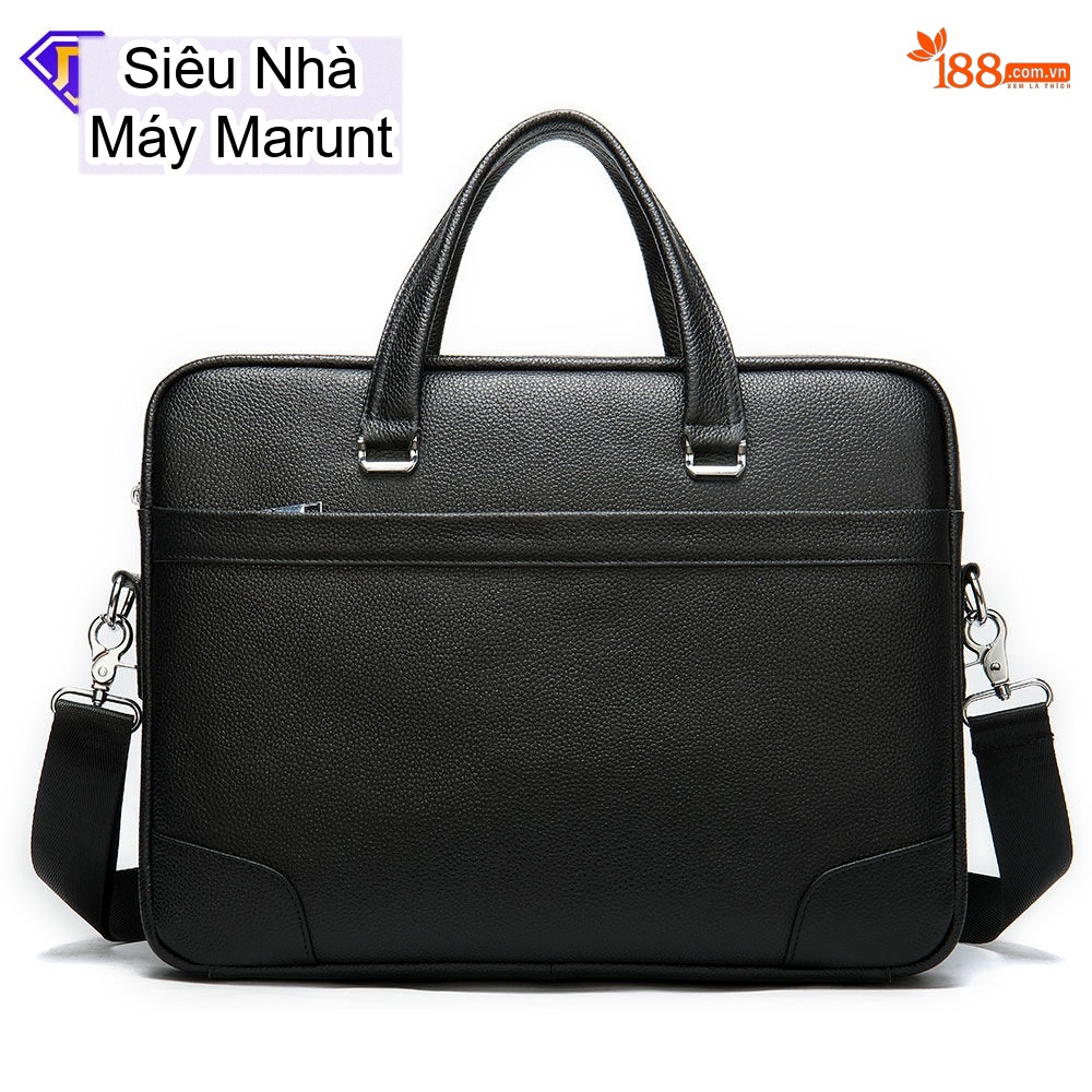 Túi Đeo Vai Nam Da Thật Công Sở Đa Năng Đựng Laptop Sức Chứa Lớn Màu Đen