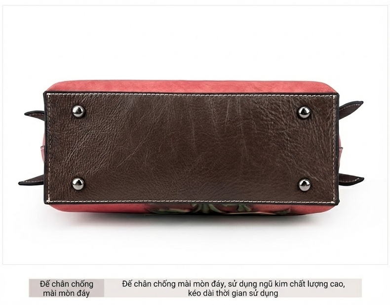 Túi Đeo Vai Nữ Da Bò Dáng Hộp Chữ Nhật Vintage Dung Tích Lớn Màu Đỏ, Xanh Lá, Nâu chi tiết 28