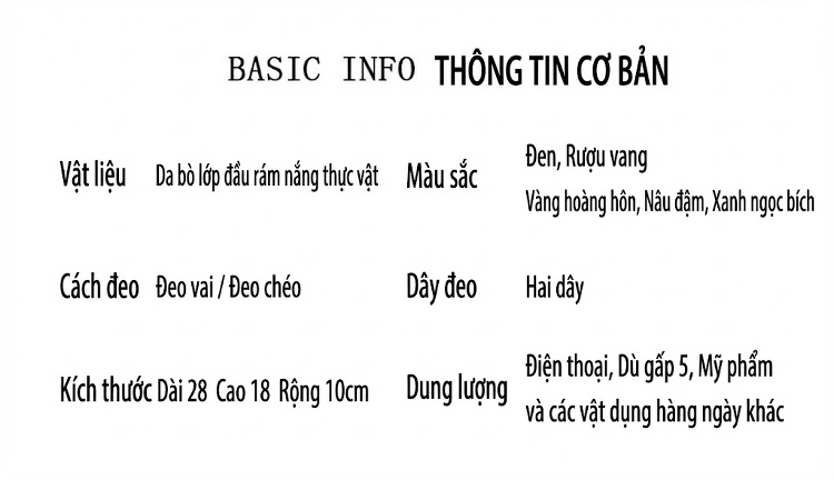 Túi Đeo Vai Nữ Da Bò Đeo Chéo Vintage Đa Năng Phong Cách Hàn Quốc Màu Nâu, Đen, Xanh Lá... chi tiết 1