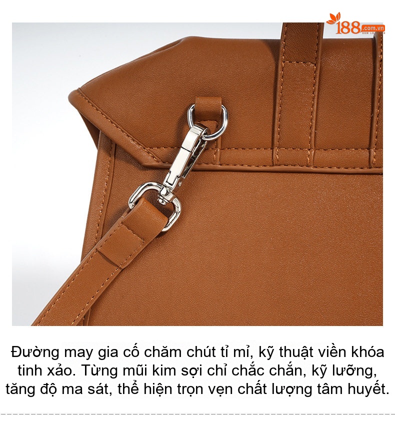 Túi Đeo Vai Nữ Da Bò Hai Lớp Cỡ Lớn Đa Năng Phong Cách Công Sở Màu Nâu, Đen chi tiết 16