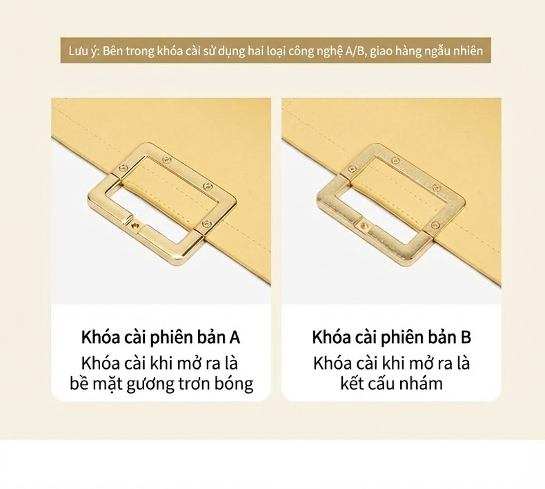 Túi Đeo Vai Nữ Da Bò Khóa Vuông Dây Xích Nhựa, Túi Đeo Chéo, Túi Kẹp Nách Màu Trắng, Đen chi tiết 8