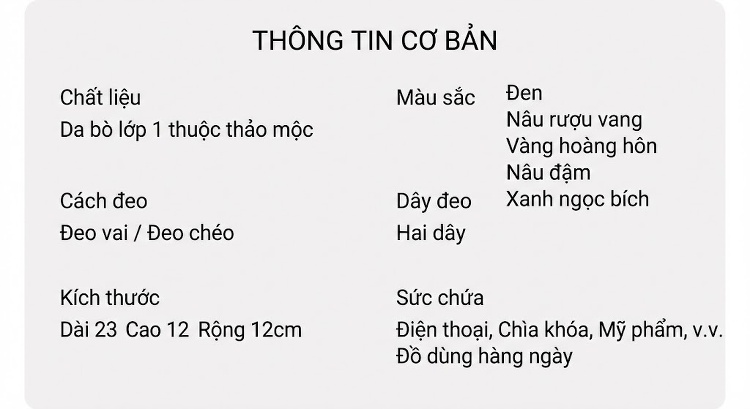 Túi Đeo Vai Nữ Da Bò Nguyên Tấm Kiểu Dáng Gối Ô Thời Trang Thu Đông Màu Nâu Đỏ, Đen, Nâu, Xanh Lá chi tiết 1