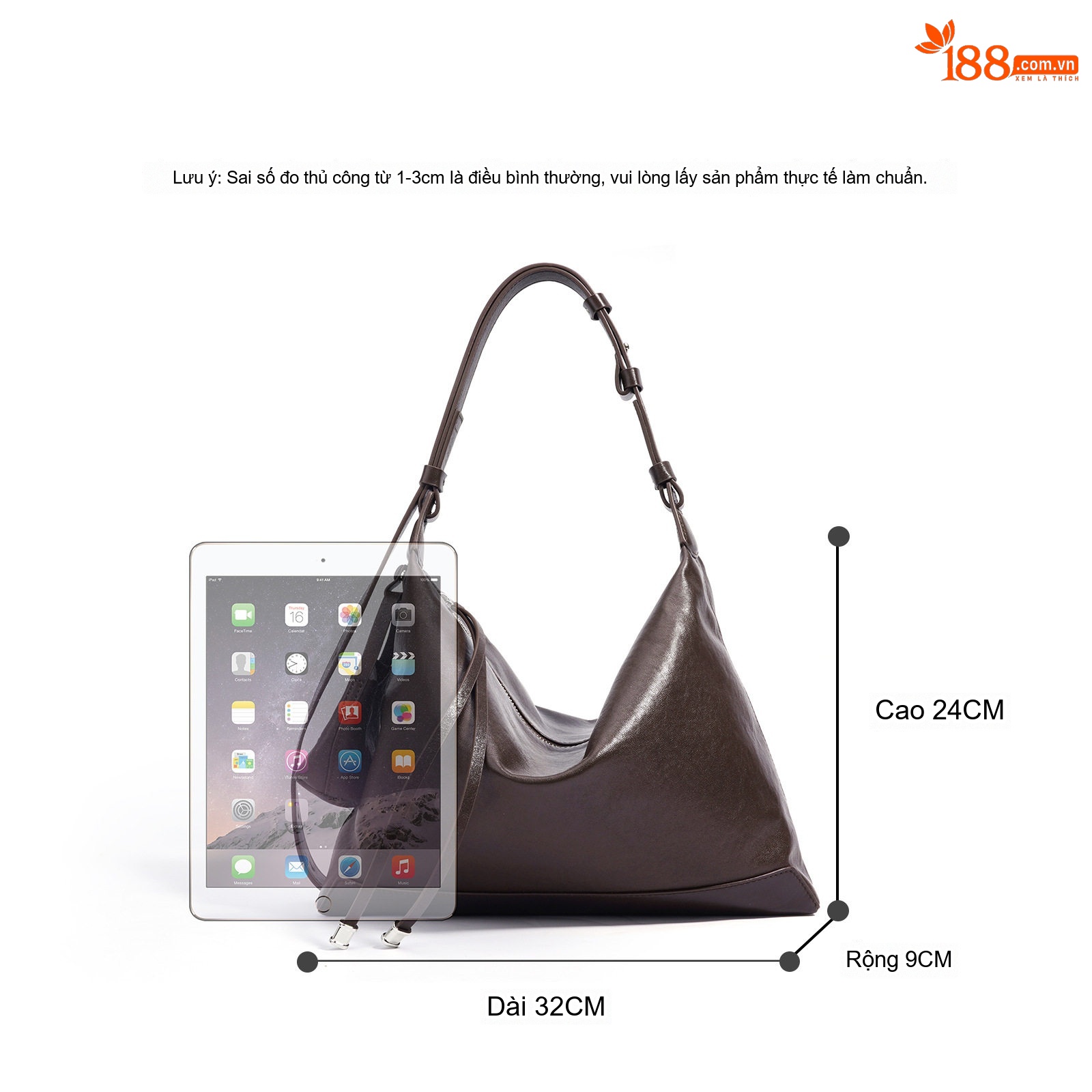 Túi Đeo Vai Nữ Da Bò Tầng 1 Thiết Kế Nhỏ Gọn, Sức Chứa Lớn Phong Cách Thời Trang Công Sở Cao Cấp Màu Nâu