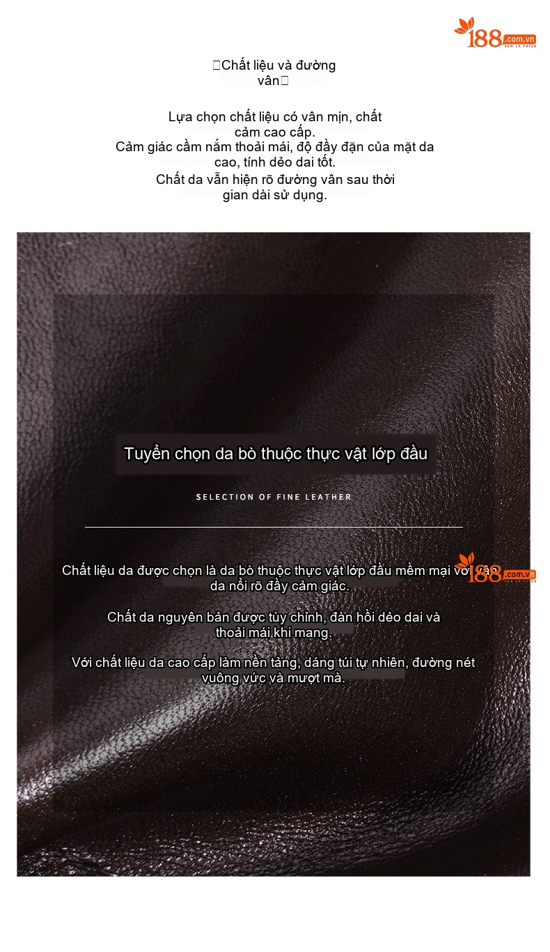 Túi Đeo Vai Nữ Da Bò Tầng 1 Thiết Kế Nhỏ Gọn, Sức Chứa Lớn Phong Cách Thời Trang Công Sở Cao Cấp Màu Nâu chi tiết 11