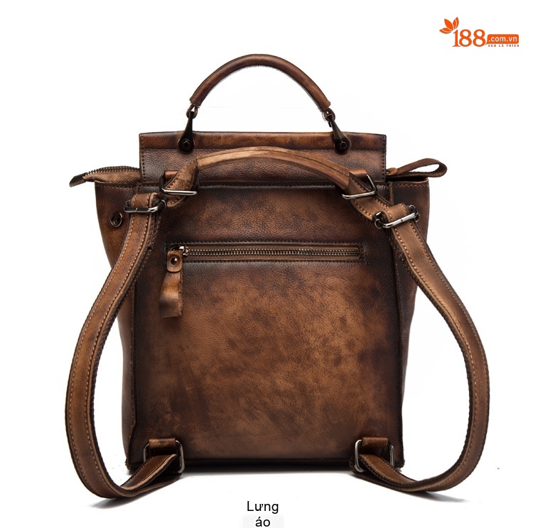 Túi Đeo Vai Nữ Da Bò Thật Thủ Công Vintage Đa Năng Màu Nâu, Xanh Lá, Đen, Đỏ... chi tiết 7