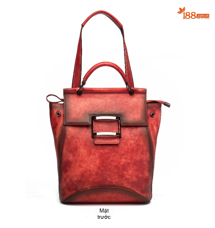 Túi Đeo Vai Nữ Da Bò Thật Thủ Công Vintage Đa Năng Màu Nâu, Xanh Lá, Đen, Đỏ... chi tiết 11