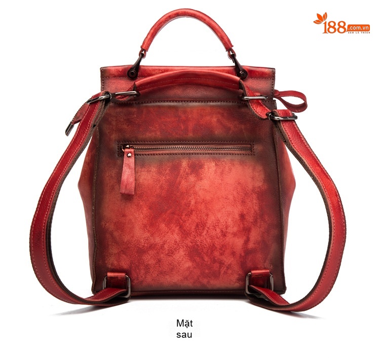 Túi Đeo Vai Nữ Da Bò Thật Thủ Công Vintage Đa Năng Màu Nâu, Xanh Lá, Đen, Đỏ... chi tiết 12