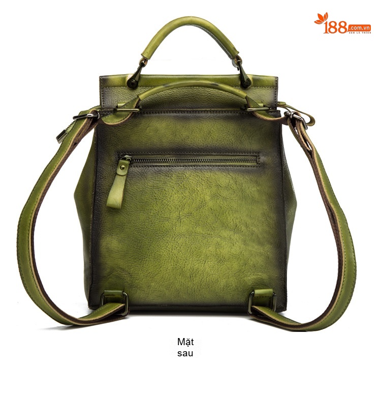 Túi Đeo Vai Nữ Da Bò Thật Thủ Công Vintage Đa Năng Màu Nâu, Xanh Lá, Đen, Đỏ... chi tiết 16