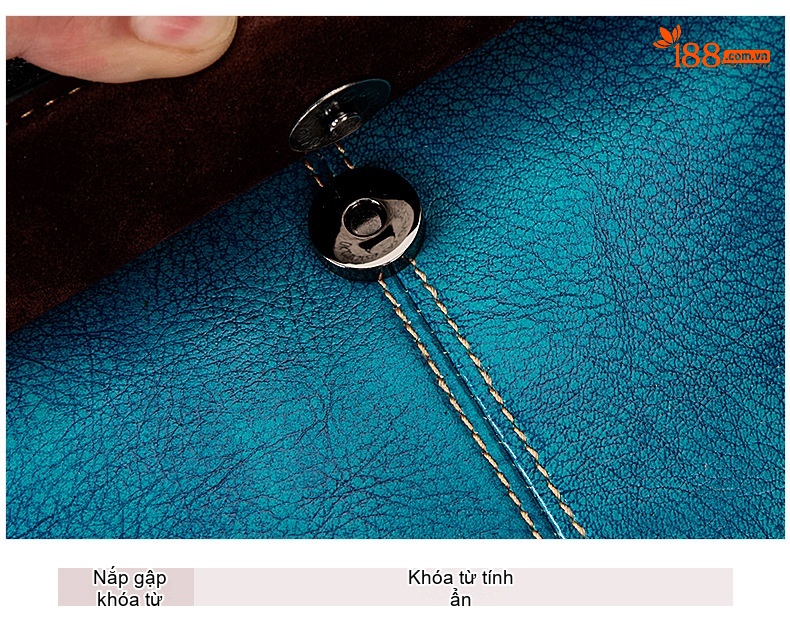 Túi Đeo Vai Nữ Da Bò Thủ Công Hàn Quốc Thời Trang, Túi Đeo Chéo Nhỏ Màu Đen, Xanh Dương, Đỏ chi tiết 31