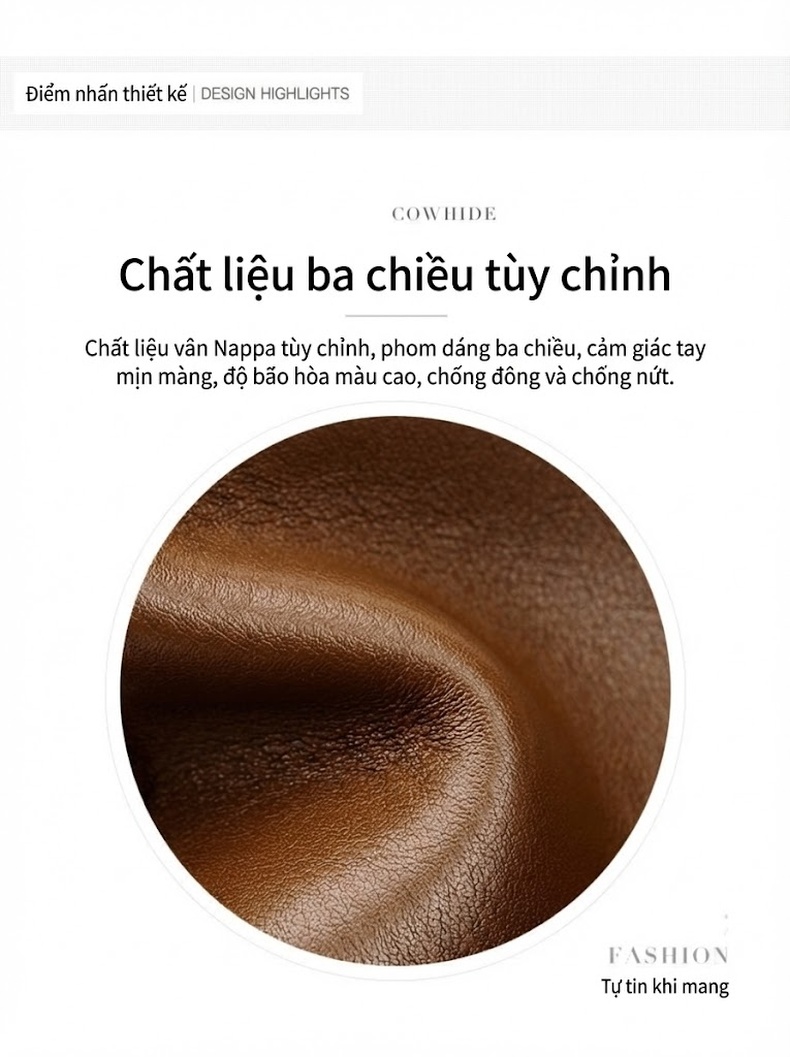 Túi Đeo Vai Nữ Da Bóng Công Sở Dung Tích Lớn Màu Trắng Kem, Nâu, Đen chi tiết 7