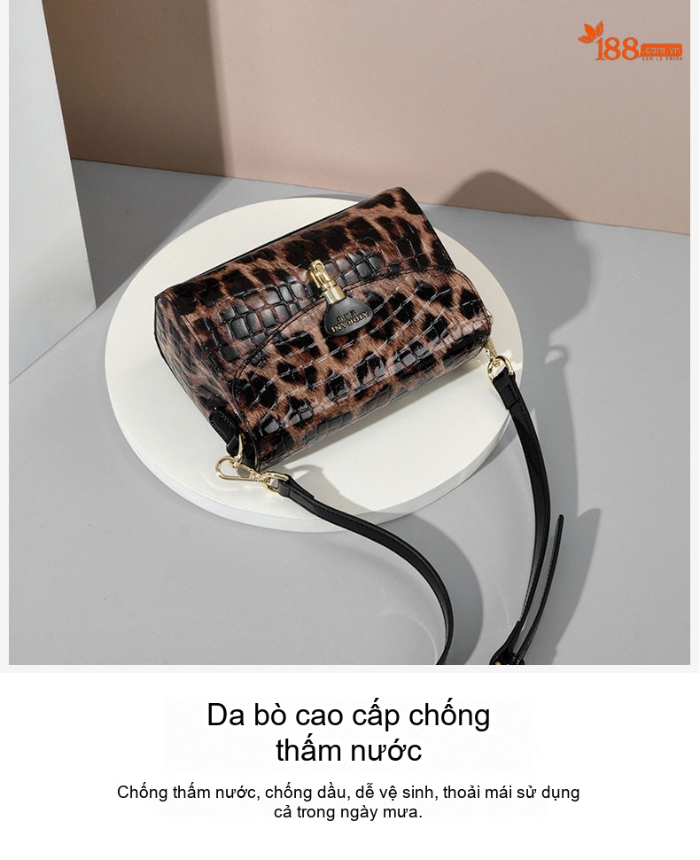Túi Đeo Vai Nữ Da Bóng Họa Tiết Da Báo Thời Trang chi tiết 5