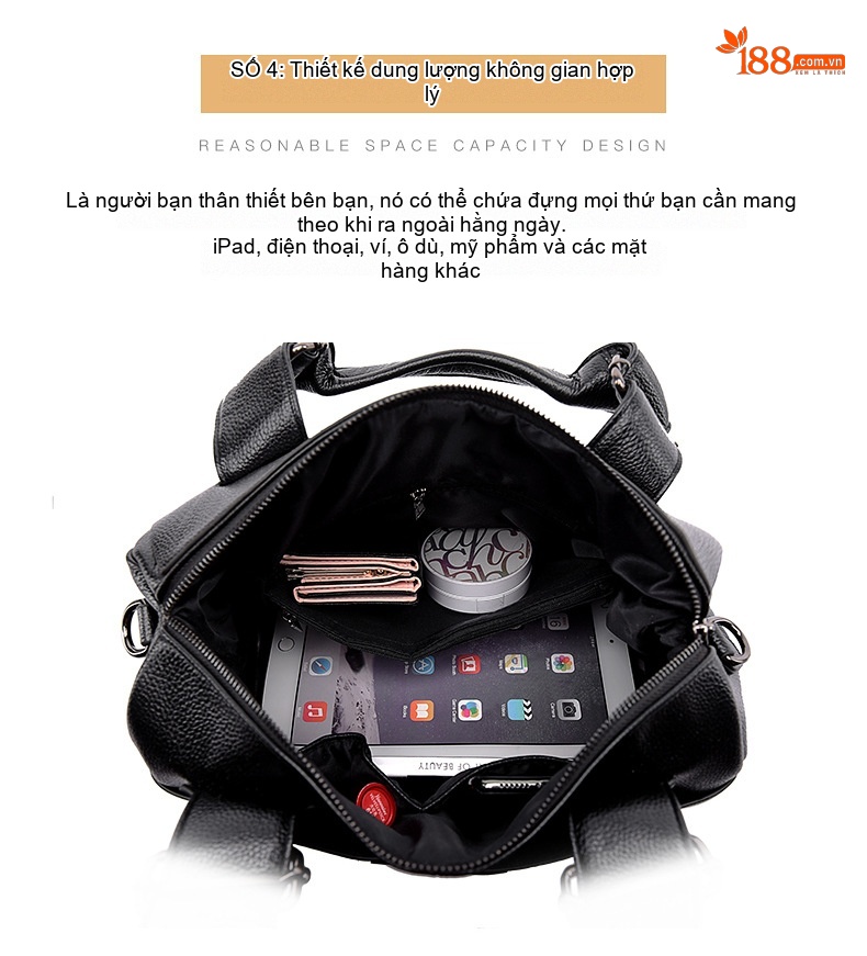 Túi Đeo Vai Nữ Da Bóng Kiểu Dáng Thời Trang Hàn Quốc, Túi Xách Tay Nữ, Túi Gối Đeo Chéo Nữ Sức Chứa Lớn Màu Đen chi tiết 9