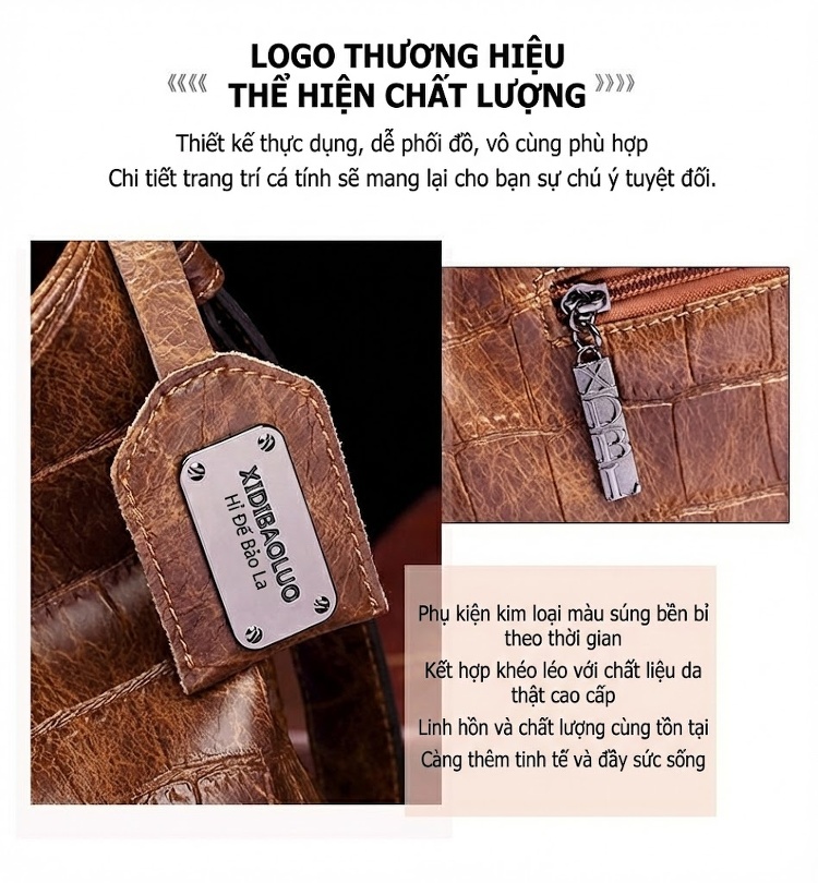 Túi Đeo Vai Nữ Da Bóng Phong Cách Âu Mỹ Cổ Điển, Túi Đeo Chéo, Túi Kẹp Nách, Túi Xô, Túi Yên Ngựa Màu Nâu chi tiết 6