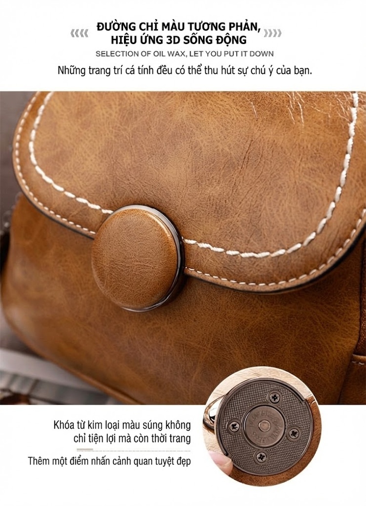 Túi Đeo Vai Nữ Da Bóng Retro Vintage Mini Cầm Tay, Đeo Chéo, Đeo Vai Màu Nâu Cổ Điển, Đen Dễ Phối, Đỏ Rượu Vang, Xanh Biển Hồ... chi tiết 10