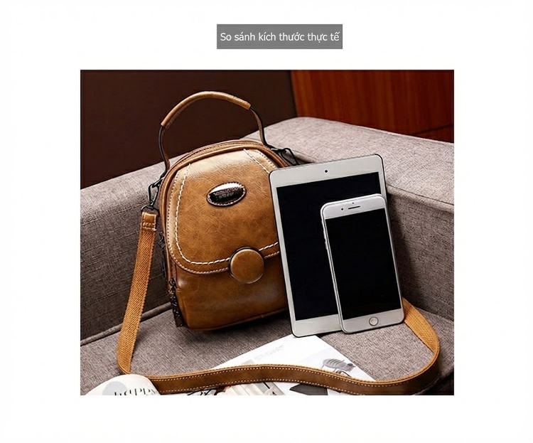 Túi Đeo Vai Nữ Da Bóng Retro Vintage Mini Cầm Tay, Đeo Chéo, Đeo Vai Màu Nâu Cổ Điển, Đen Dễ Phối, Đỏ Rượu Vang, Xanh Biển Hồ... chi tiết 24