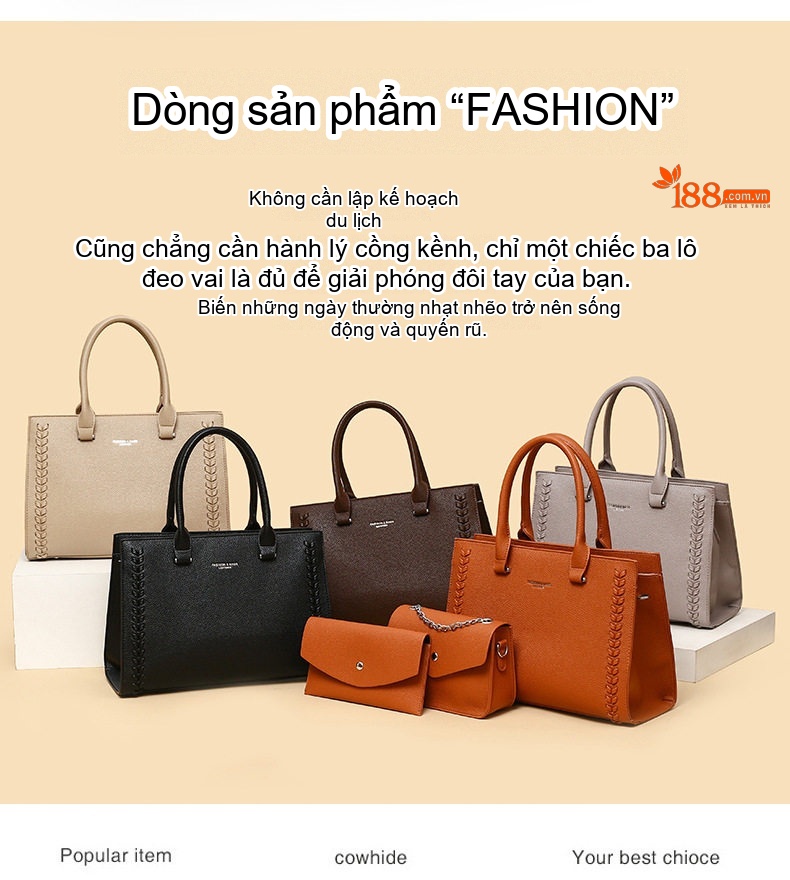 Túi Đeo Vai Nữ Da Bóng Sức Chứa Lớn Phong Cách Thời Trang Công Sở Màu Đen, Xám, Nâu, Vàng chi tiết 3