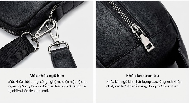 Túi Đeo Vai Nữ Da Bóng Thiết Kế Nhỏ Gọn Khóa Cài Thời Trang Màu Nâu, Đỏ, Đen, Kem chi tiết 11