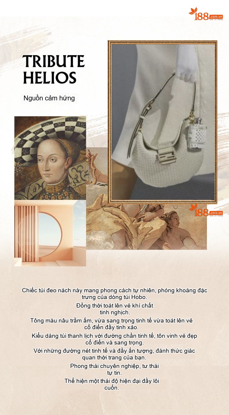Túi Đeo Vai Nữ Da Bóng Vintage Bầu Dục Lớn Màu Nâu chi tiết 8