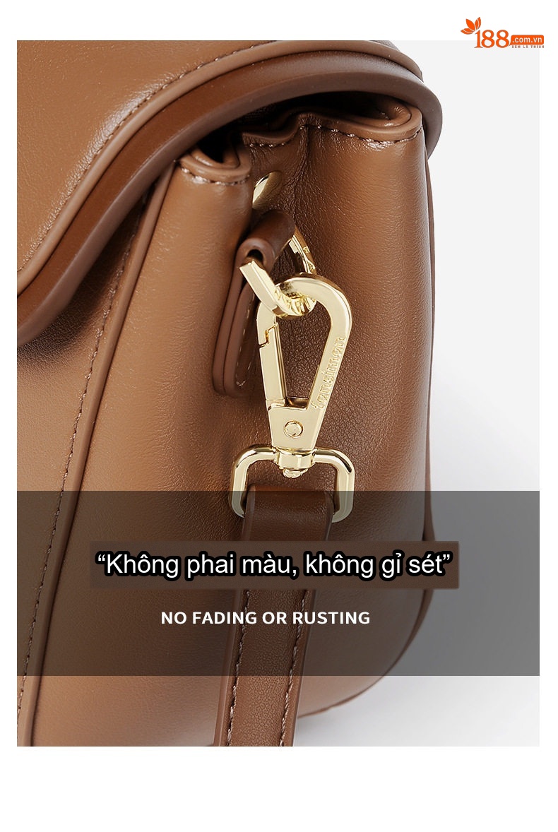Túi Đeo Vai Nữ Da Mềm Kiểu Dáng Vuông Nhỏ Thời Trang Màu Nâu, Kem, Đen chi tiết 9