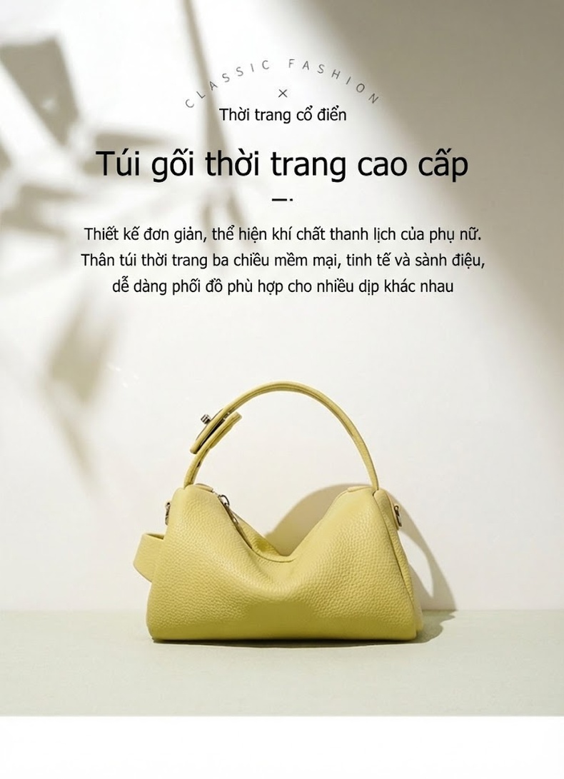 Túi Đeo Vai Nữ Da Mềm Sức Chứa Lớn Kiểu Hàn Quốc Màu Vàng, Xanh Dương, Nâu chi tiết 2