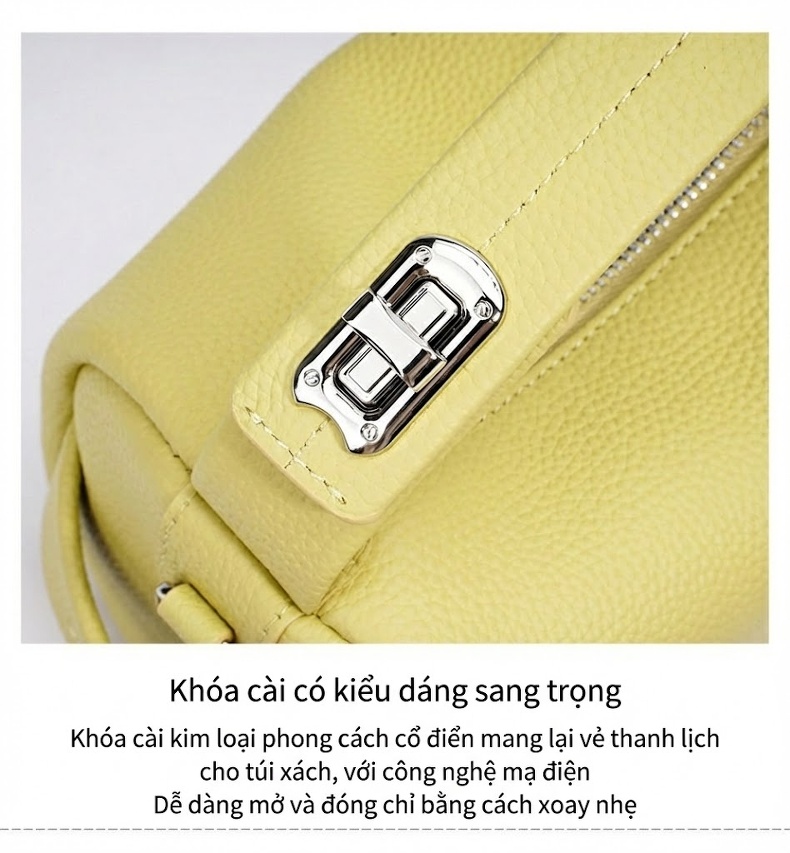 Túi Đeo Vai Nữ Da Mềm Sức Chứa Lớn Kiểu Hàn Quốc Màu Vàng, Xanh Dương, Nâu chi tiết 13