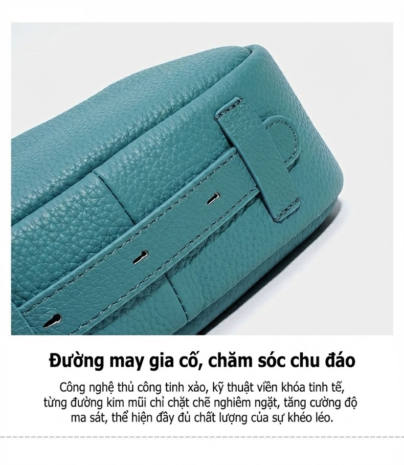 Túi Đeo Vai Nữ Da Mềm Sức Chứa Lớn Phong Cách Xuân Hè Màu Be, Đen, Xanh, Xanh Lá chi tiết 13