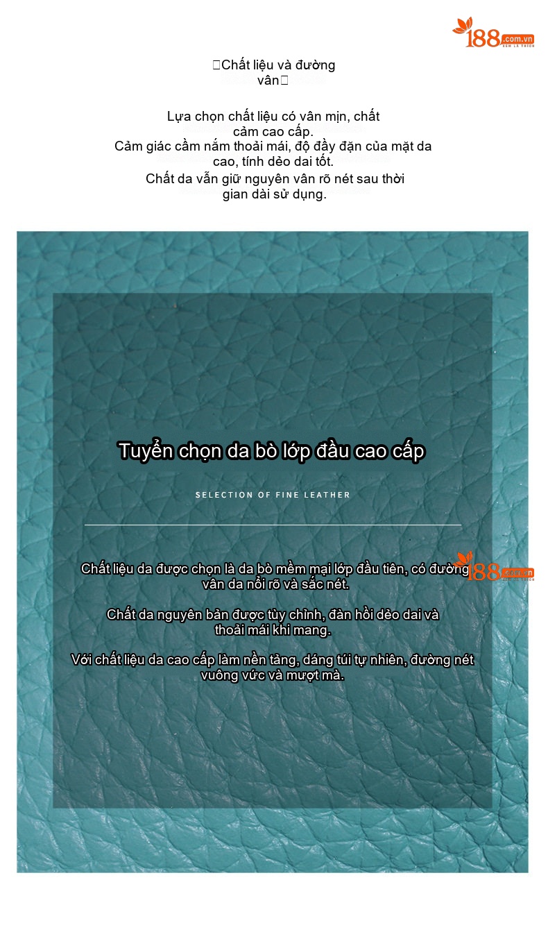 Túi Đeo Vai Nữ Da Mềm Sức Chứa Lớn Phong Cách Xuân Hè Màu Be, Đen, Xanh, Xanh Lá chi tiết 10