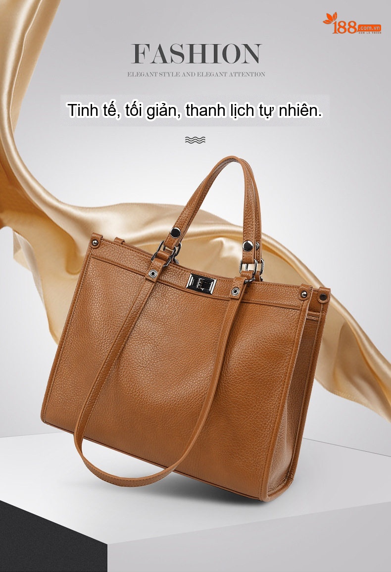 Túi Đeo Vai Nữ Da Mờ Cỡ Lớn Phong Cách Cổ Điển Màu Đen, Nâu chi tiết 1