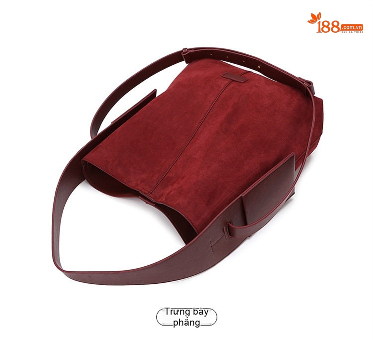Túi Đeo Vai Nữ Da Mờ Dáng Bucket Lớn Thời Trang Công Sở Màu Đỏ, Nâu chi tiết 25