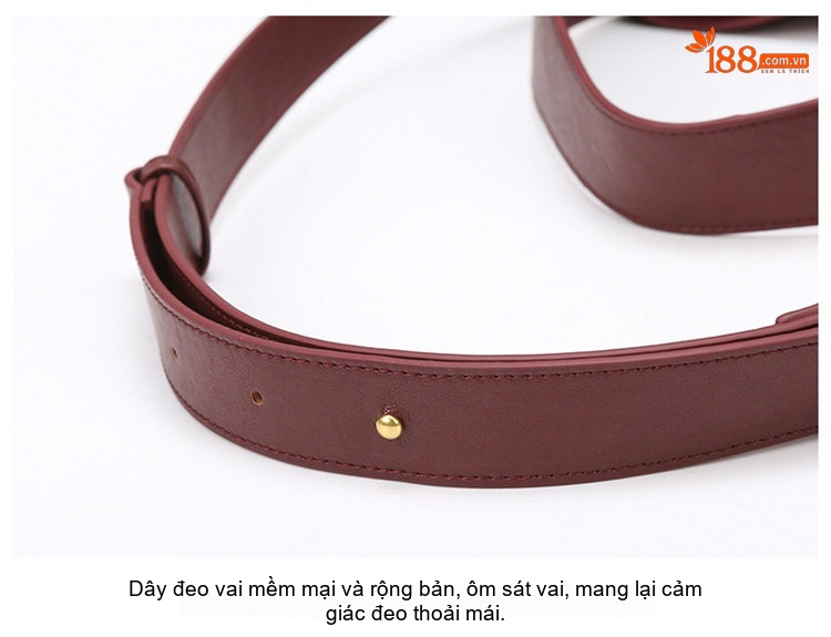 Túi Đeo Vai Nữ Da Mờ Dáng Bucket Lớn Thời Trang Công Sở Màu Đỏ, Nâu chi tiết 29