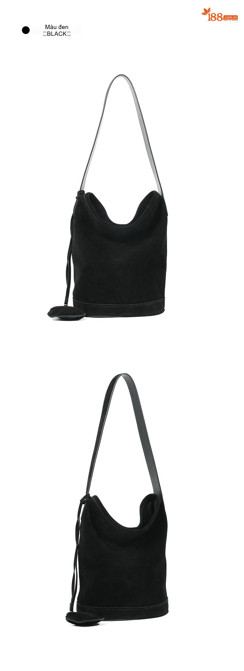 Túi Đeo Vai Nữ Da Mờ Phong Cách Vintage, Túi Bucket Lớn Đựng Đồ Đi Làm Màu Nâu chi tiết 24