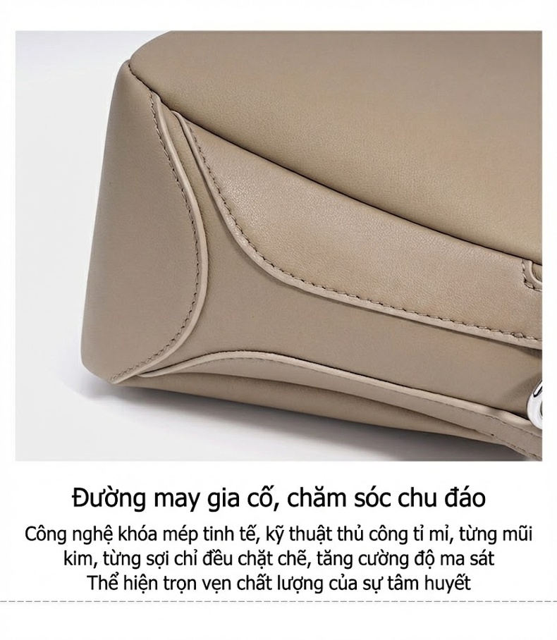 Túi Đeo Vai Nữ Da Mờ Thiết Kế Tối Giản Màu Be chi tiết 14