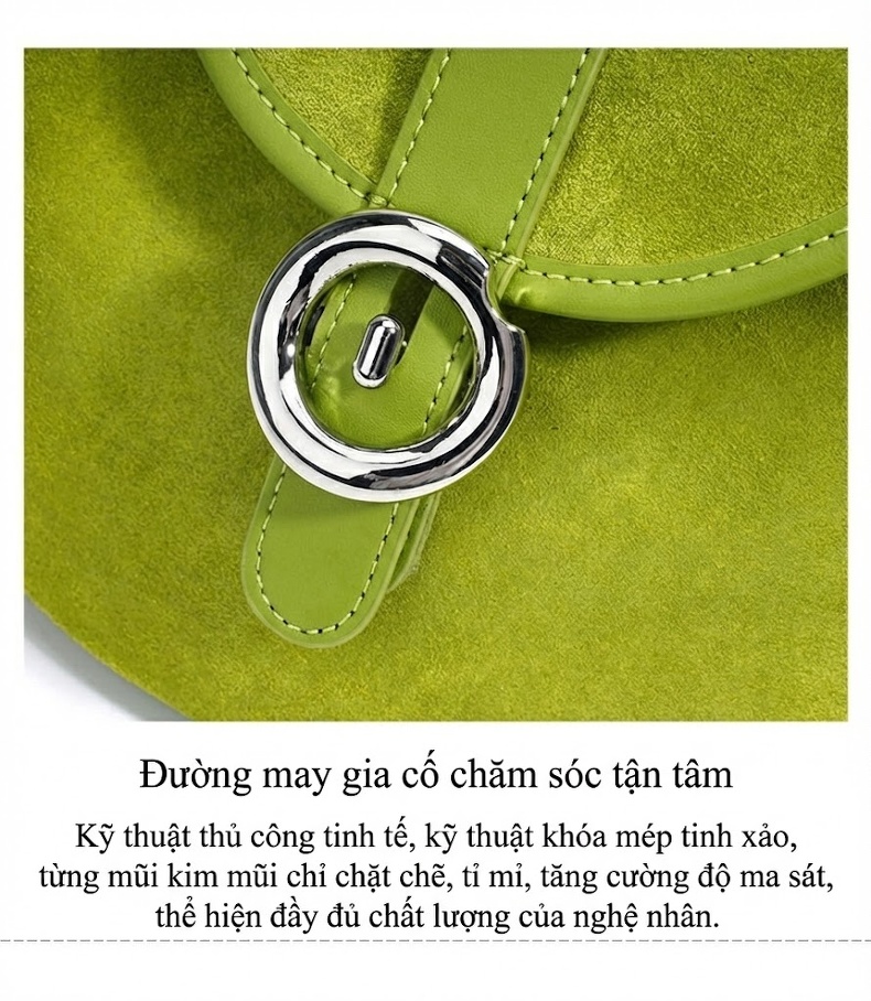 Túi Đeo Vai Nữ Da Mờ Thiết Kế Tối Giản Phong Cách Hàn Quốc Màu Xanh Lá, Xanh Dương chi tiết 13