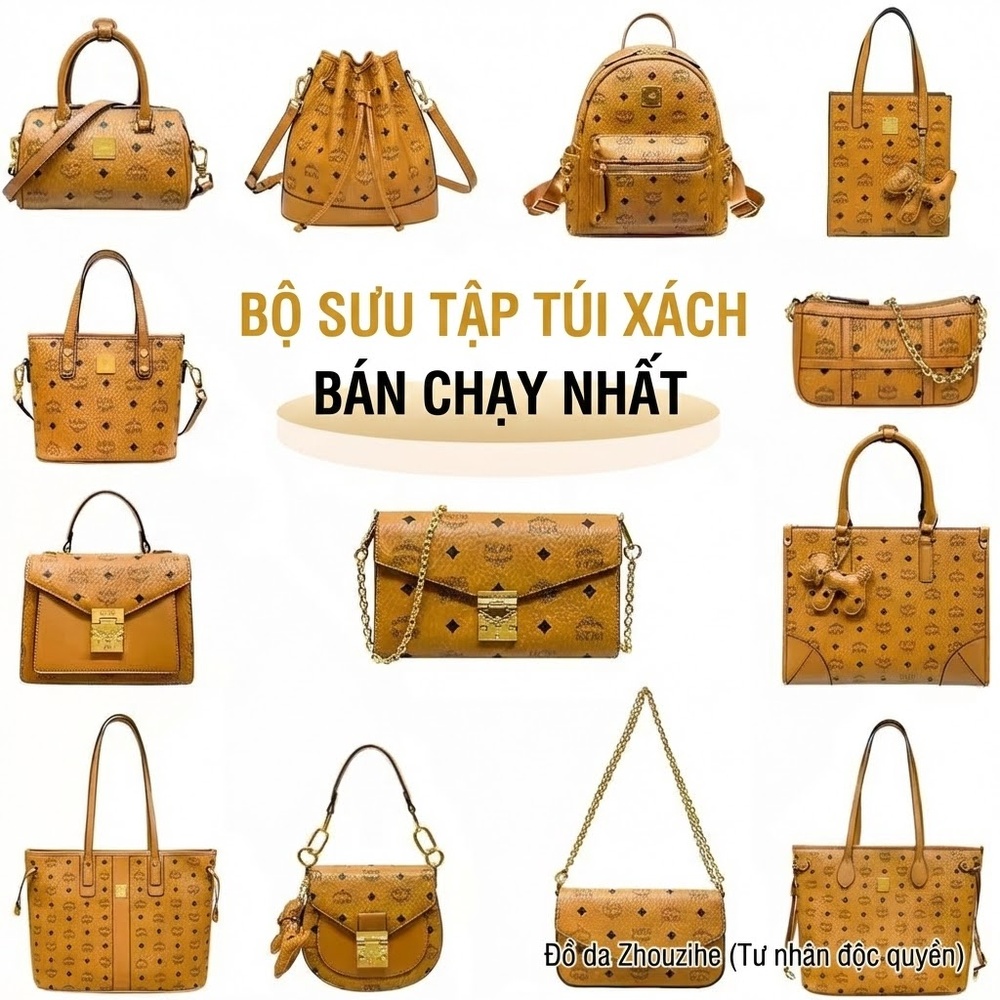 Túi Đeo Vai Nữ Da Thật Dáng Thùng Lớn Phong Cách Công Sở Màu Nâu chi tiết 15