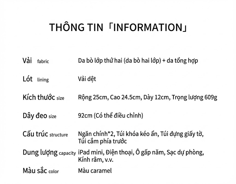 Túi Đeo Vai Nữ Da Thật Dáng Tote Đựng Vừa A4 Màu Nâu chi tiết 5