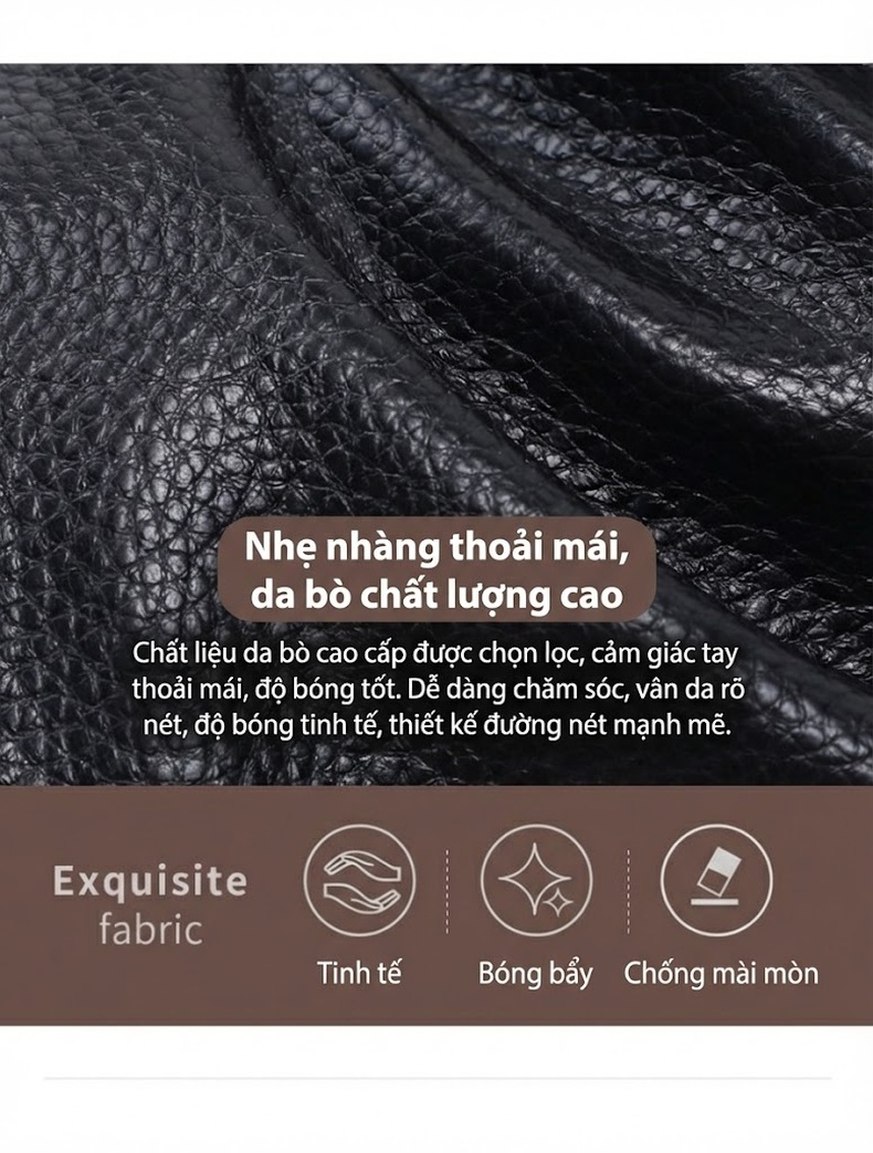 Túi Đeo Vai Nữ Da Thật Dáng Trống Dây Bản Rộng Thời Trang Màu Đen chi tiết 4