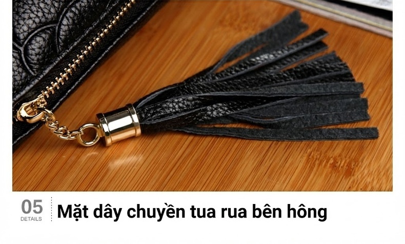 Túi Đeo Vai Nữ Da Thật Họa Tiết Hoa Văn Phong Cách Cổ Điển Màu Đen, Đỏ, Xanh Navy chi tiết 32