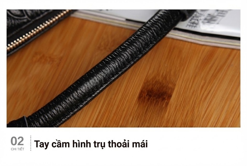 Túi Đeo Vai Nữ Da Thật Họa Tiết Hoa Văn Phong Cách Cổ Điển Màu Đen, Đỏ, Xanh Navy chi tiết 29
